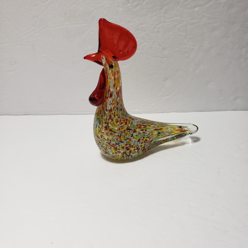 Vintage Colorful MURANO STYLE Blown Art Glass **Rooster/Chicken** Figurine4